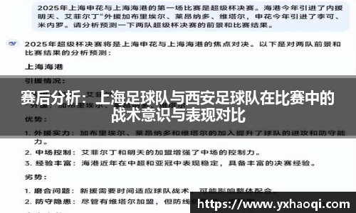 赛后分析：上海足球队与西安足球队在比赛中的战术意识与表现对比